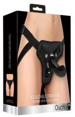 Чёрный страпон Adjustable 6 Strap-on - 17 см.