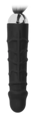 Чёрная плеть с рукоятью-фаллосом Whip with Realistic Silicone Dildo - 45,5 см.