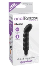 Анальный вибростимулятор точки P с загнутым кончиком Ribbed P-Spot Vibe - 10,5 см.
