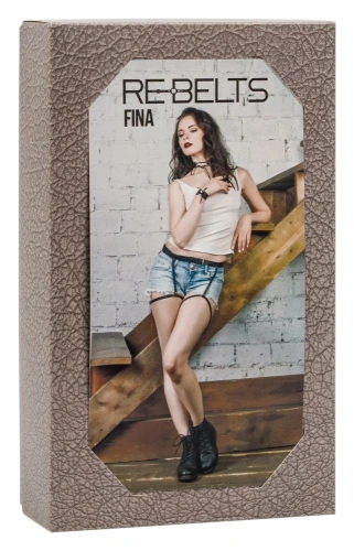 Чёрные кожаные гартеры Fina Black