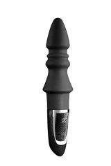 Чёрный конический анальный вибромассажер-ёлочка JOYFUL PLUG VIBRATOR 5.5INCH - 14 см.