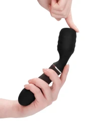 Чёрный универсальный вибратор с электростимуляцией Electro Vibrating Wand