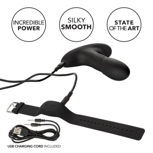 Чёрный массажер простаты с браслетом-пультом Eclipse Wristband Remote Beaded Probe - 12,75 см.